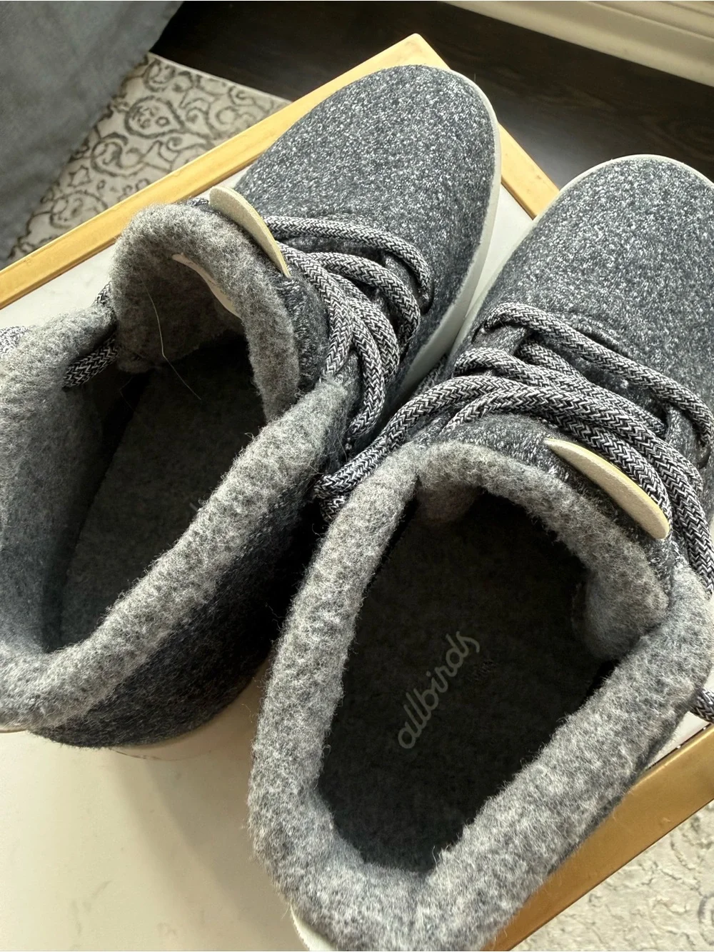 allbirds women’s Dark Gray Wool High-Top Sneakers